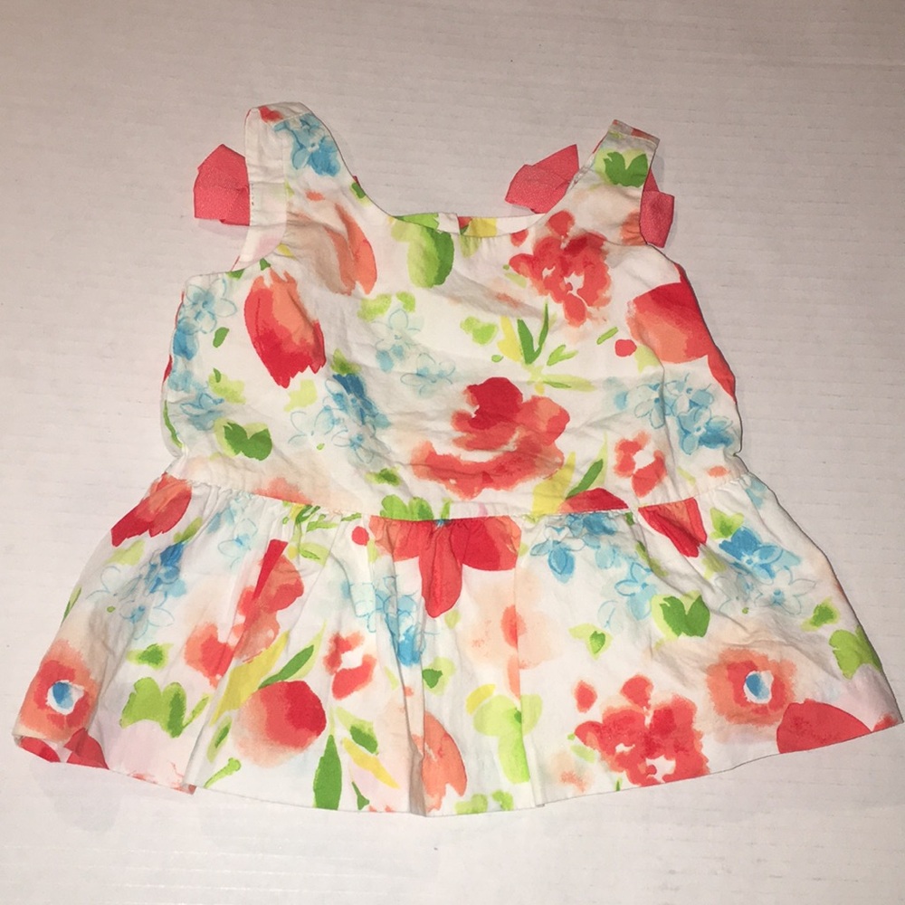 Janie And Jack Floral Print Sleeveless Toddler Girl Dress | Size 18-24 Months